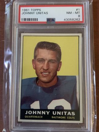 1961 Topps Johnny Unitas 1 Psa 8