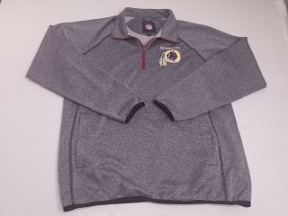 Nfl Washington Redskins Mens Gray Burgundy 1/2 Zip Jacket Size Large