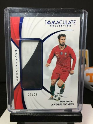 2018 - 19 Immaculate Soccer Andre Gomes Match Worn Patch Sapphire 23/25 Portugal