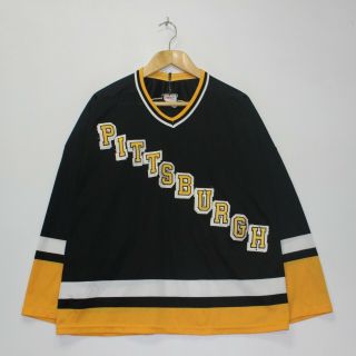 Vintage Pittsburgh Penguins Ccm Maska Nhl Hockey Jersey Mens Sz Xl Black Yellow
