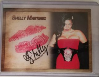 Shelly Martinez Signed & Kissed Trading Card Wwe Ecw Tna Ovw Wrestling