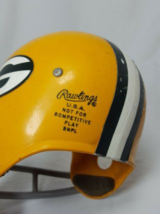 Vintage Green Bay PACKERS Rawlings Football Helmet 70 ' s or 60 ' s 5