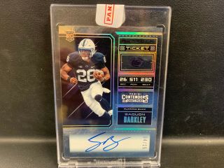 2018 Saquon Barkley Contenders Auto 4/15 Playoff Ticket College Rc Card
