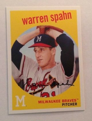 2018 Topps Archives Warren Spahn Venezuelan Grey Back Sp 46 Braves