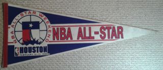 1989 Nba All Star Weekend Game Full Size Nba Basketball Pennant Houston Rockets