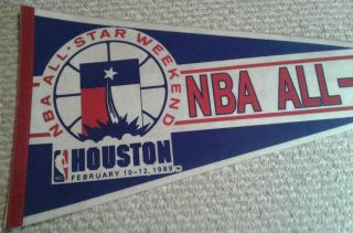 1989 NBA All Star Weekend Game Full Size NBA basketball Pennant Houston Rockets 4
