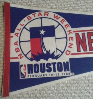1989 NBA All Star Weekend Game Full Size NBA basketball Pennant Houston Rockets 5