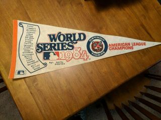 Vintage 1984 World Series Detroit Tigers Full Size 30 " Long Mlb Pennant Banner F