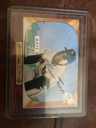 1997 Topps Giants Willie Mays 1955 Bowman Reprint Autograph Card 6 Nm - Mt
