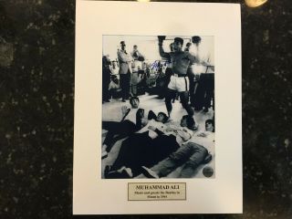 Muhammad Ali Autographed 8x10 Photo W/ The Beatles On A 11x14 Matte W/