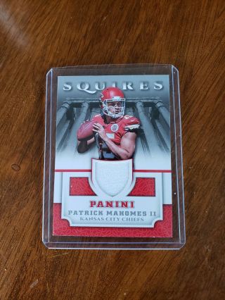 Patrick Mahomes Panini Squires Rc Game Worn Jersey Card