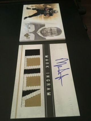 2012 Playbook Mark Ingram 3 Color Patch Autograph Auto Booklet Nameplate /299