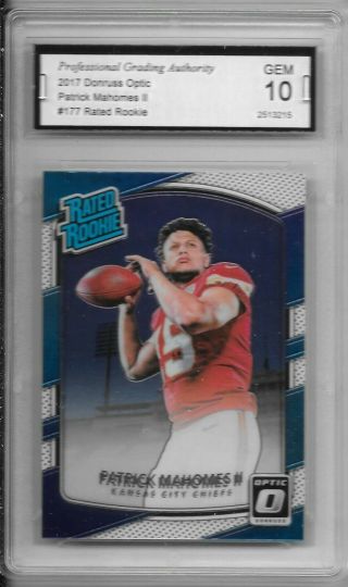 Patrick Mahomes 2017 Donruss Optic " Rated Rookie " Rc Gem 10 " Is He The Best?? "