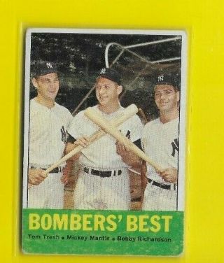 1963 Topps Bombers Best Mickey Mantle York Yankees 173 