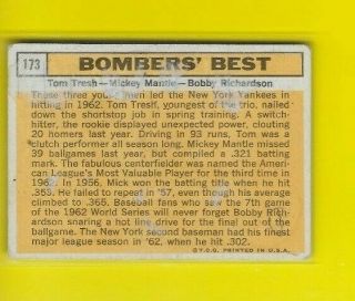 1963 Topps Bombers Best Mickey Mantle York Yankees 173  2