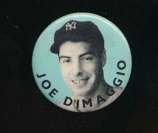 Joe Dimaggio 1950s York Yankees Baseball Pinback Button Ex