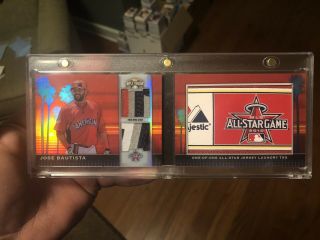 2011 Topps Triple Threads Jose Bautista All Star Laundry Tag Booklet 1/1