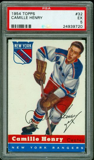 1954 Topps Hockey 32 Camille Henry Psa 5