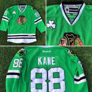 Alternate Green St Patricks Day Reebok Chicago Blackhawks Kane Stitched Jersey L