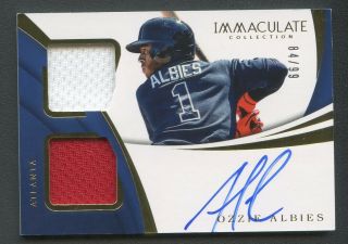 2018 Immaculate Ozzie Albies Rc Rookie Dual Jersey Auto 84/99 Braves
