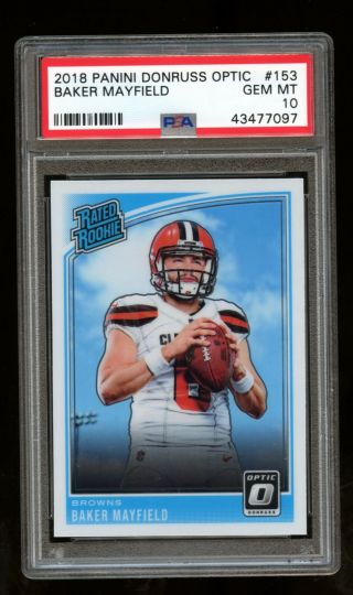 2018 Optic 153 Baker Mayfield Rookie Rc Psa 10