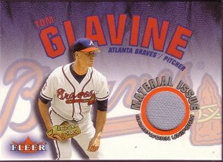 2001 Fleer Material Issue Tom Glavine Game Worn Jersey Card In