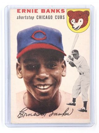 1954 Topps Baseball 94 Ernie Banks Rookie Card Chicago Cubs Vg/ex