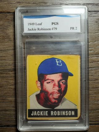 1949 Leaf Jackie Robinson 79 Brooklyn Dodgers Baseball Card
