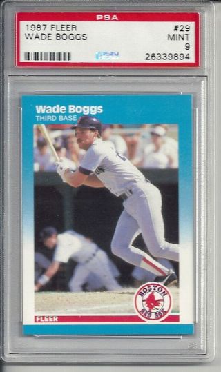 1987 Fleer Wade Boggs 29 Psa 9 Baseball Card.