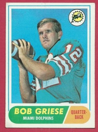 1968 Topps Football Card 196 Bob Griese - Rookie - Miami Dolphins - Bob Griese