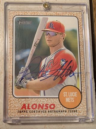 No First Name Variation Peter Alonso Rc Auto 2017 Topps Heritage.