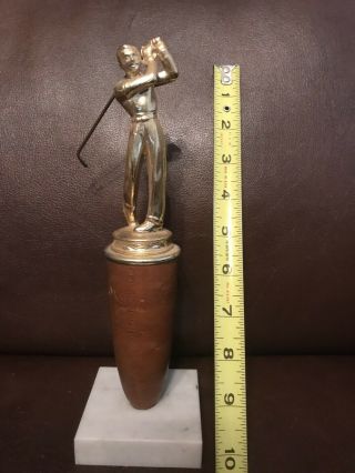 Vintage Golf Trophy From Metal And Wood Vintage Trophy