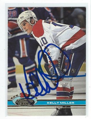 Kelly Miller Signed 1991/92 Topps Stadium Club Card 106