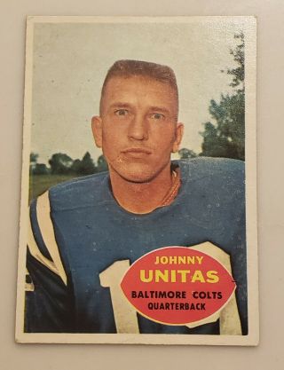 1960 Topps Football Card 1 Johnny Unitas Baltimore Colts -