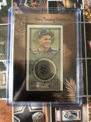 2019 Topps Allen & Ginter Corey Seager Have Ball Will Travel Token Relic ’d 1/5