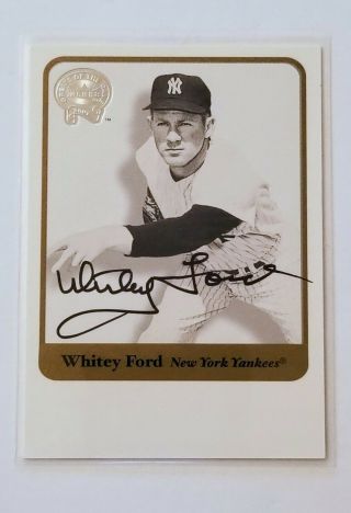Whitey Ford 2001 Fleer Greats Of The Game Auto Autograph On - Card Hof Yankees