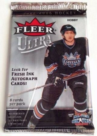 2005 - 06 Fleer Ultra Hockey Hobby Pack (fresh Ink Auto Jersey Sidney Crosby Rc) ?