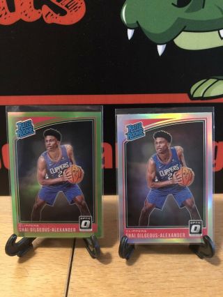Shai Gilgeous Alexander Optic Lime /149 & Silver Holo Rated Rookie Rc