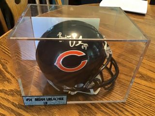 Brian Urlacher Signed Chicago Bears Mini Helmet Autographed W/coa In Display