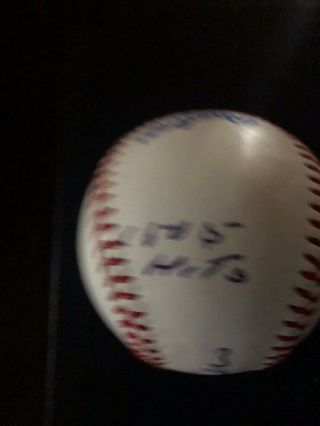 VIC DAVALILLO SIGNED AUTOGRAPHED RAWLINGS OFFICIAL LEAGUE BASEBALL W/INSCRIPTION 2