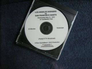5/31/72 L.  A.  Dodgers Vs Giants Actual Game Dvd Candlestick Park Kttv Broadcast