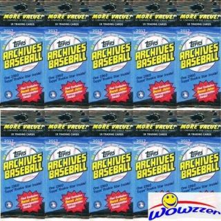 (10) 2017 Topps Archives Baseball Exclusive Jumbo Fat Factory Pack - 180 Cd