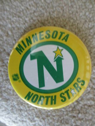 Vintage 1970s Minnesota North Stars Nhl Hockey Pinback Button Large 3 1/2 "