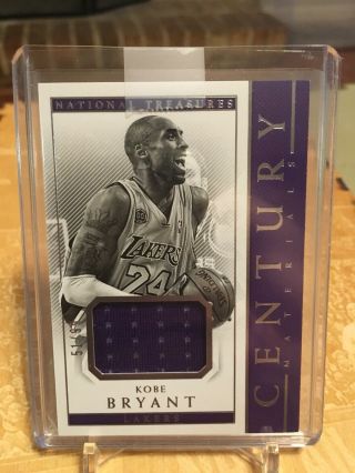 2017 - 18 National Treasures Kobe Bryant Century Materials Jersey ’ed /99.  Lakers