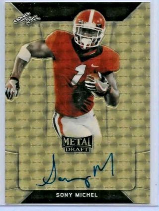 Sony Michel 1/1 Superfractor 2018 Leaf Metal Rookie On Card Auto/autograph