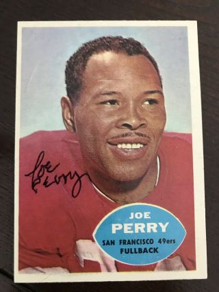 1960 Topps Football Signed Card Joe Perry 49ers Hof