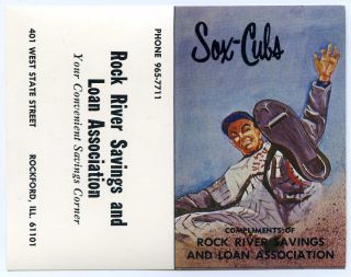 1968 Chicago Cubs - White Sox Flat Pocket Schedule Rock River Savings & Loan
