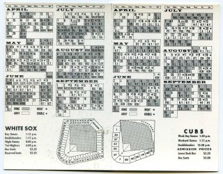 1968 Chicago Cubs - White Sox Flat Pocket Schedule Rock River Savings & Loan 2