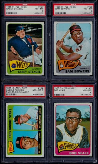 Psa 8 1965 Opc O - Pee - Chee By Topps 194 Los Angeles Angels Rookies Pop 7 One 9