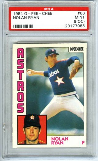Nolan Ryan Houston Astros 1984 Opc O - Pee - Chee Psa - 9 (oc) Baseball Card 66